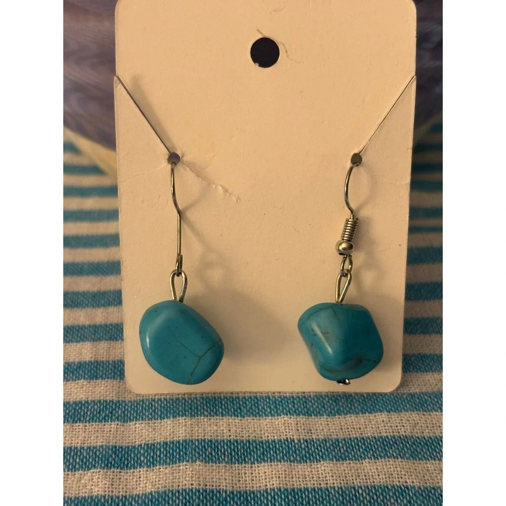#6. Turquoise nugget Drop Earrings